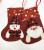 Christmas stockings dark red linen spotted Christmas stockings Christmas ornaments Christmas tree pendant