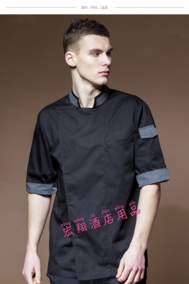 Chef's uniform short sleeves summer clothes restaurant after kitchen work uniform men and women chef's uniform