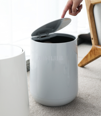 New Japanese household large circular pressed bin kitchen living room toilet double circular bin