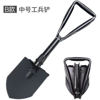 Medium engineer spade multifunctional folding shovel three - fold shovel is suing vehicle folding manganese steel engineer spade