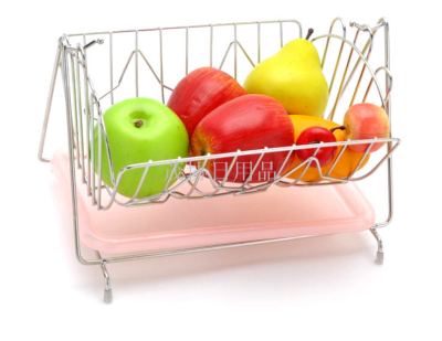 Stainless steel swing fruit basket gift basket creative metal basket square fruit basket asphalt shelf