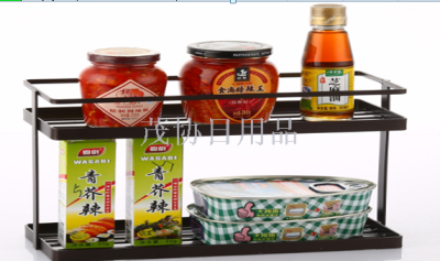 Kitchen condiment wears double layer buy content to receive iron art to store content wearing square double layer