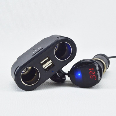 Manufacturer wholesale digital display one minute two car charger dual USB car cigarette lighter adapter one tow two car power supply