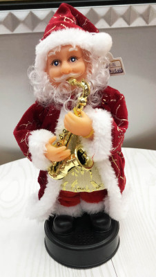 Santa electric Santa plain printed robe saxophone Santa music Santa ornaments 