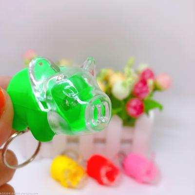 Flash pig key chain pendant led toy kindergarten gift promotion small gift on taobao
