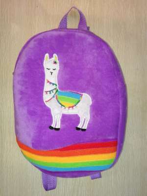 Children's Backpack; Children's School Bag; Embroidered Backpack; Plush Backpack; Plush School Bag; Alpaca School Bag