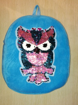 Children's Backpack; Children's Sequined Backpack; Plush Backpack; Plush School Bag; Owl Pattern Schoolbag