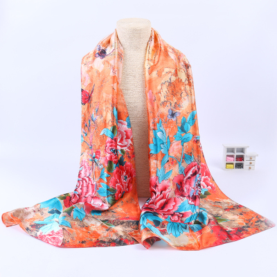 Oversized silk scarf female spring and summer seaside sunscreen beach towel georgette chiffon Korean long shawl scarf
