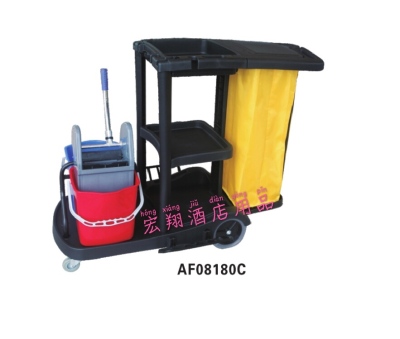 Hotel hotel room cleaning car service cart hand push cleaning car hongxiang cloth grass cart