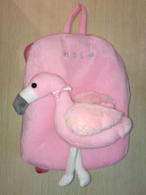 Children's Backpack; Doll Schoolbag; Plush Backpack; Flamingo Doll Backpack; Hot-Selling School Bag in South America