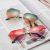 Vintage metal heart peach glasses ocean slice heart-shaped sunglasses lady