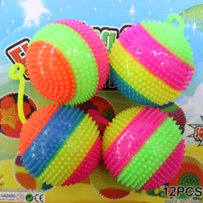 Flash Sound 75 Massage Patch Elastic Ball Luminous Four-Color Ball Stall Toy Hot Sale Factory Direct Sales