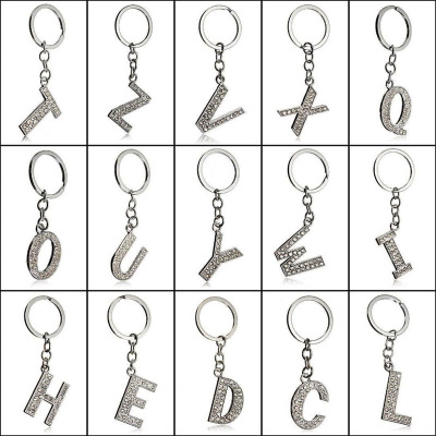 Manufacturers direct fashion English double row diamond letter key chain, 30MM English letters. Aliexpress, taobao