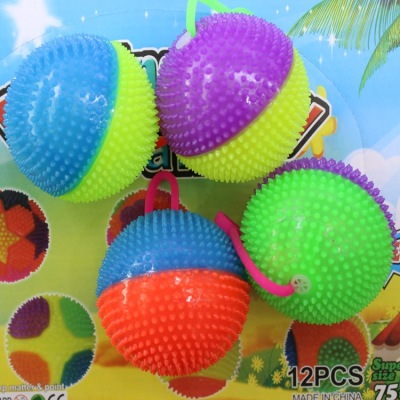 Flash Sound 75 Massage Ball Elastic Ball Luminous Two-Color Ball Stall Toy Hot Sale Factory Direct Sales