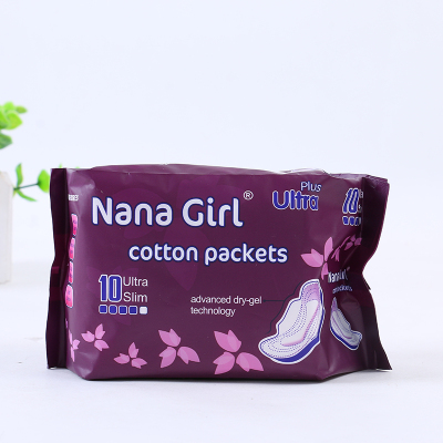 Nana Girl Ultra Plus Cotton Packets Overnight Feminine Pads with Wings Unscented