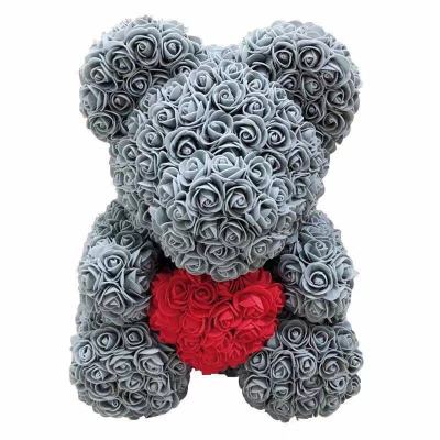 Li xiaolu with the same rose bear red rose eternal flower bear valentine's day gift PE rose big bear