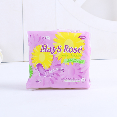 Mays Rose Feminine Pads with Wings  for Women Unscented Super Absorbency