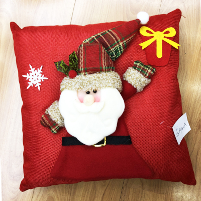 Christmas pillow Santa Claus puppet decoration Christmas ornaments 34cm wide square Santa Claus pillow
