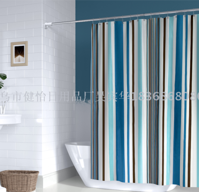 Bathroom small curtain set perforation - free Bathroom partition curtain waterproof curtain curtain small curtain