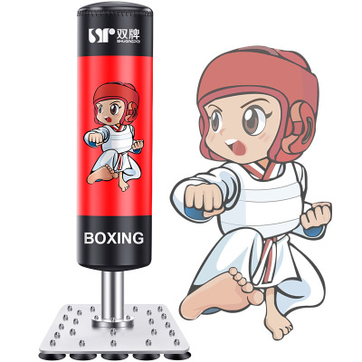 Double brand children's boxing sandbag household vertical suction cup dumper free fight 1.4m solid PU sandbag