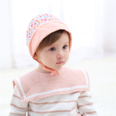 Korean version of children's hat fruit pattern cuffed princess hat spring, summer and autumn cotton baby hat girl court hat