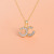 Korean Dongdaemun Same Product Double C Gold-Plated Necklace Female Trend Fashion Trending Hot Zircon Clavicle Chain Neck Chain