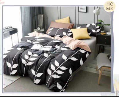 American plain grain simple small fresh air quilt cover bed sheet pillowcase four-piece bed cover