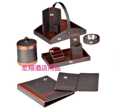 Factory customized star hotel guest room supplies leather service guide this paper towel box hotel leather customization