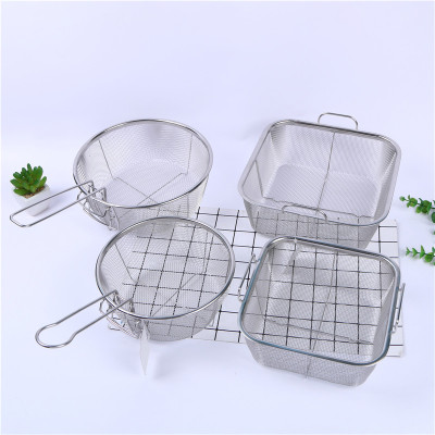 Stainless steel net deep fryer French fries chicken wings deep - frying basket deep - frying sieve net hardware supply