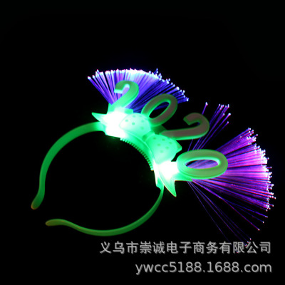 2020 Digital Optical Fiber Headband Flash Headwear Luminous Headband New Year Party Decoration Atmosphere Props