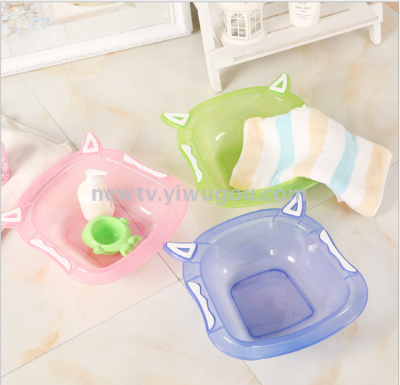 New fund transparent children lavatory basin plastic cartoon face basin baby lavatory basin baby lavatory basin children 