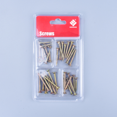 Small hardware fastener double bubble shell packing fiberboard nail set