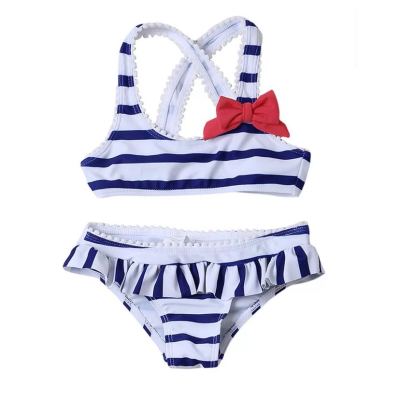 Foreign trade children's swimsuit girl stripe Italy Russia Europe best-selling