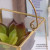 Nordic vintage brass frame geometric glass greenhouse hand-held candlestick wind lamp wedding decoration box flower box
