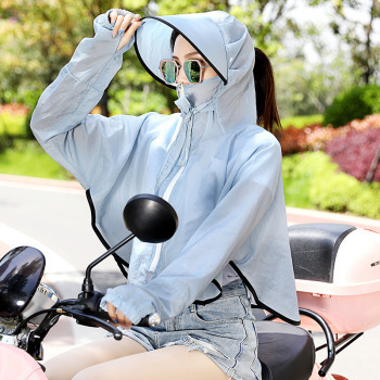 Sun Protection Clothing Women's Summer Sun Protection Shawl Oversleeve Versatile Outdoor Mask Mask Riding Travel Women Anti-UV Coat