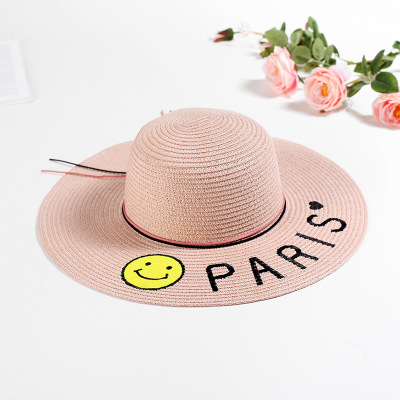 Spring and Summer All-Match Sunshade Raffia Girl's Cap Folding Sun Hat Sun Protection Hat Tourist Hat Bucket Hat Yiwu Factory