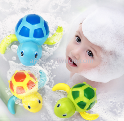 Douyin toys with baby bath toys children's educational toys turtle cartoon spring up chain wholesale