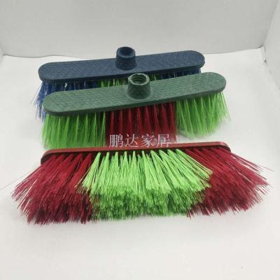Factory direct sales cleaning plastic broom head plastic broom bag plastic rod wood grain broom sweeping water broom