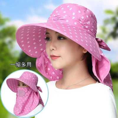 Factory Wholesale Outdoor Hat Summer Cover Face Neck Sun Hat Female Big Brim Sun Hat UV Protection Tea Picking Hat