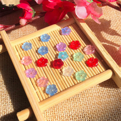 Imitation shell resin with hole floret mini 8mm hand diy hanfu ancient costume step shake hair pin headdecoration material