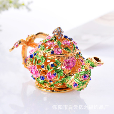 Exquisite Hollow Teapot Jewelry Box Home Bedroom Crafts Decoration Creative Jewelry Box Manufacturer