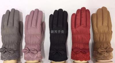 New bow gloves casual gloves for ladies warm non-slip cycling motorcycle riding gloves