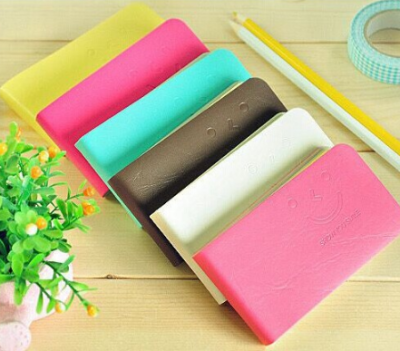 Smiling face notebook PU notepad pocket expression this mini notebook strip notepad