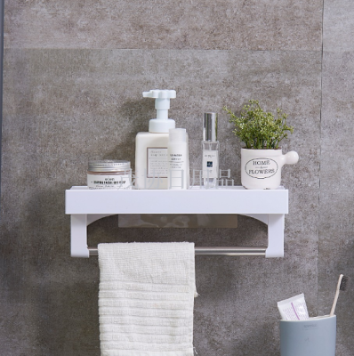 With hook kitchen metope shelves do not perforate plastic towel rack multi-functional bathroom shelf