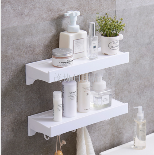 bathroom kitchen plastic storage rack punch-free strong cosmetics holder multi-functional no trace stickers storage rack