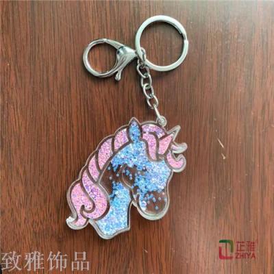 Fashionable new acrylic quicksand sequined key chain pendant gift