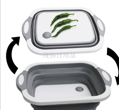 Folding Cutting Board New Multi-Functional Plastic Cutting Board Portable Washing Basin Kitchen Sink