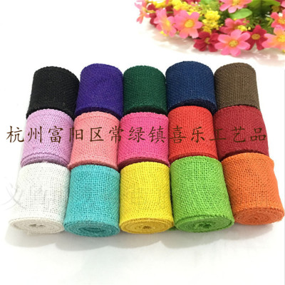Wholesale Supply DIY Handmade Environmental Protection Color Roll Small Linen Cloth Roll 6cm Width 2M Length