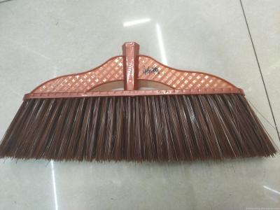 Factory direct sales plastic brooms household broom large removable steel handle plastic sweep color random