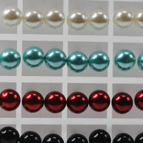 Paint ABS Pearl Stud Earrings round Plastic Scattered Beads Ornament Accessories Manufacturer Quantity Discount